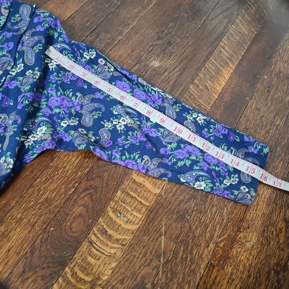 Vintage 90s Dark Moody Floral Boho Dress - Picture 12 of 14